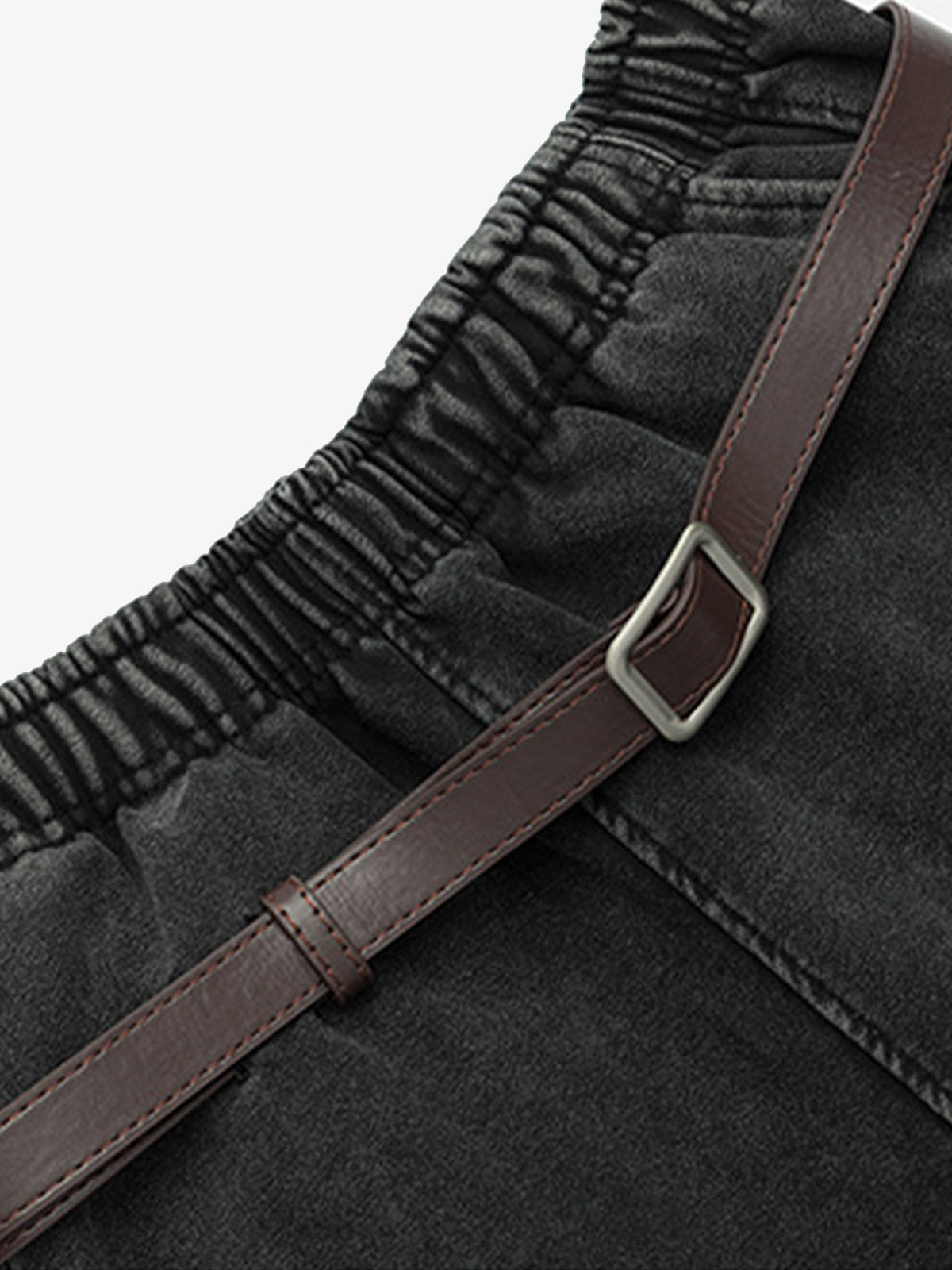 Wide-Leg Trousers with Adjustable Belt for Casual and Everyday Wear 