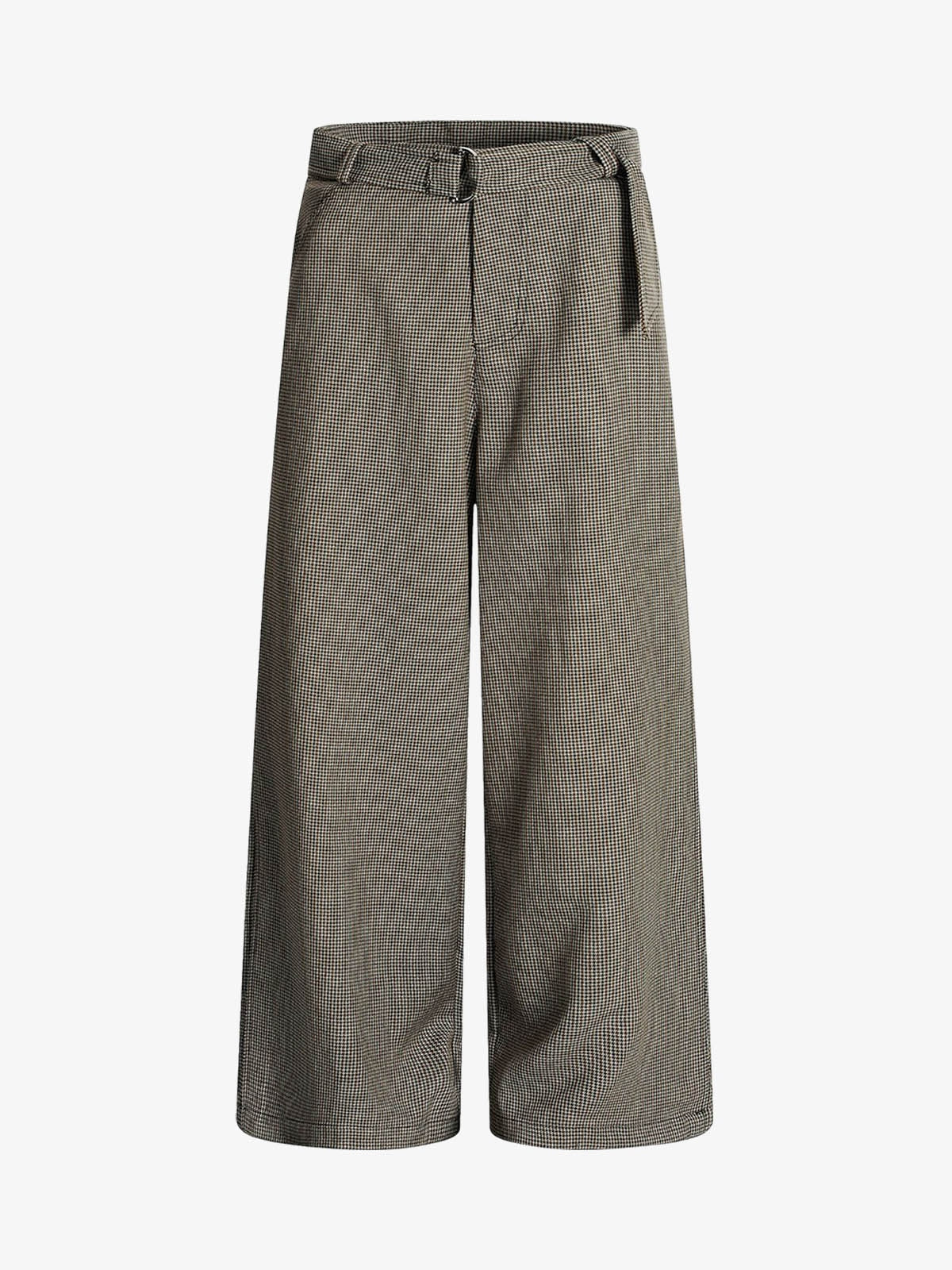 Belted Houndstooth Blazer Pants 