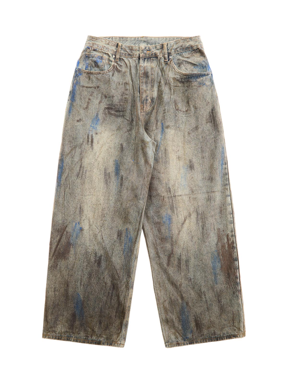 Dirty-Dyed Wasteland Style Baggy Jeans