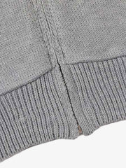 86 Graphic Eyelet Zip Knit Cardigan