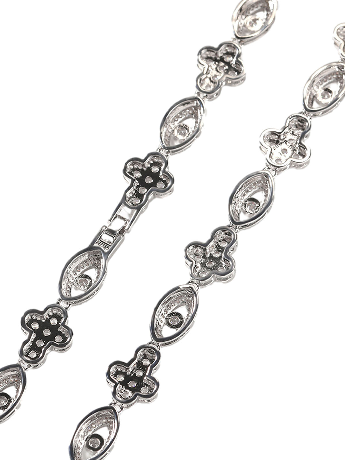 Copper Zircon Evil Eye Necklace 