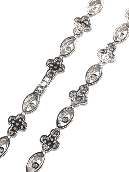 Copper Zircon Evil Eye Necklace 