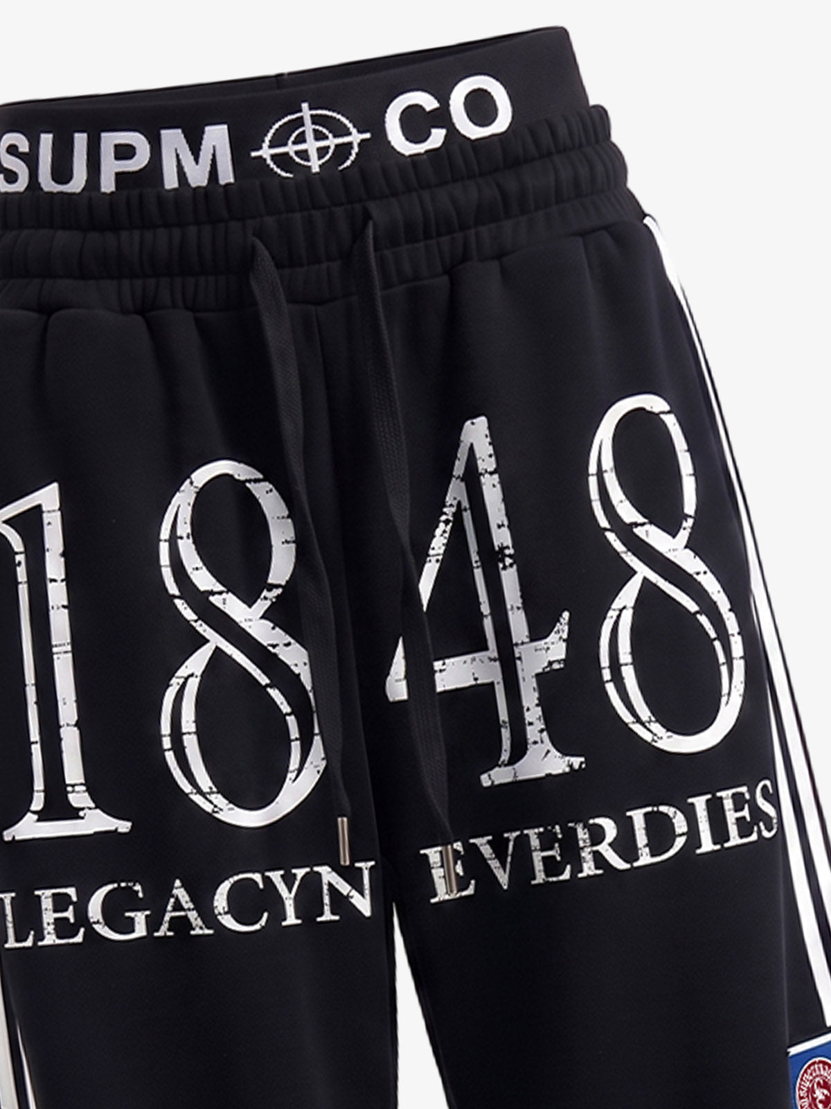 Graphic Color Block Double-Waist Sweatpants