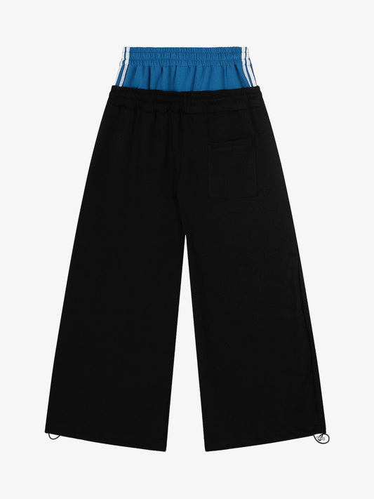 Stylish Wide-Leg Trousers with Contrast Waistband for Everyday Wear 