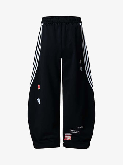 Stylish Embroidered Wide-Leg Pants for Casual and Sporty Looks 