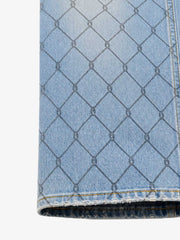 Barbed Wire Graffiti Washed Straight-Leg Jeans