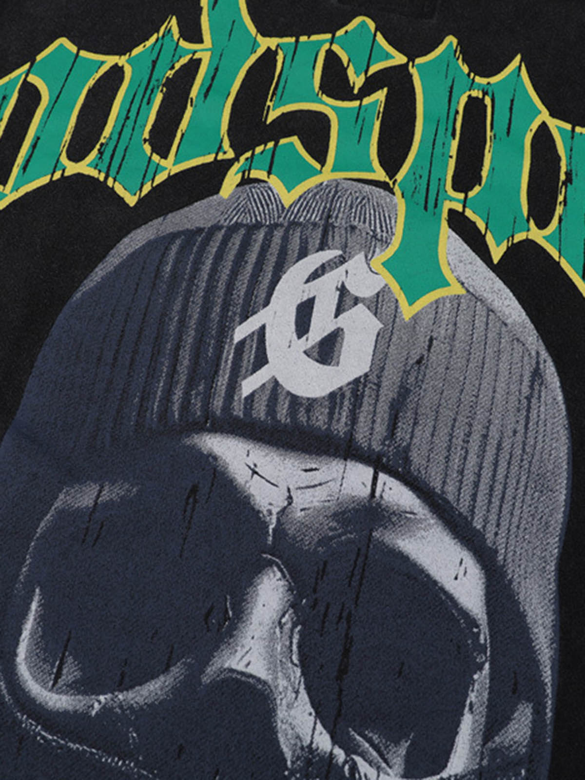 Mask Skull West Coast Hip-Hop Print T-shirt 