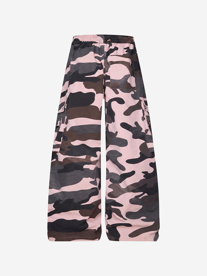 Pink Camo Multi-Pocket Cargo Pants