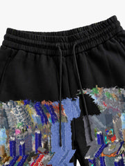 Twisted City Graphic Wide-Leg Sweatpants