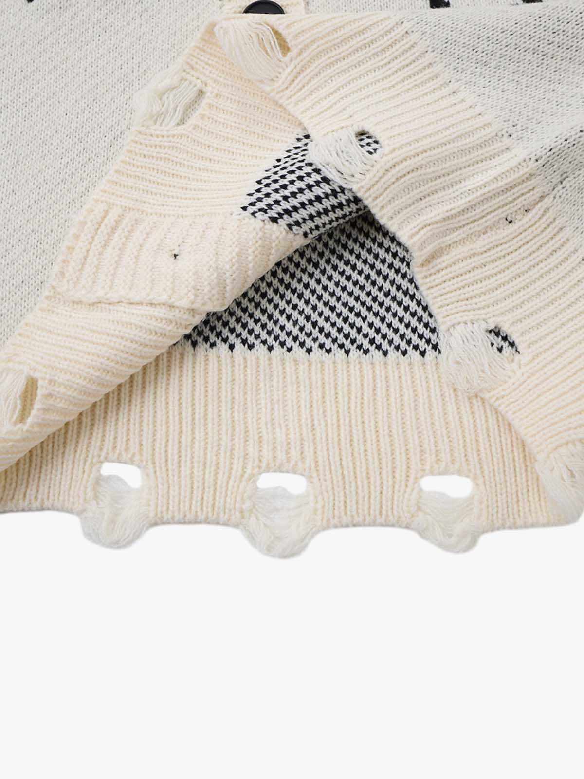 Cross Spider Jacquard Knit Sweater; Gray / M, Gray / L, Gray / XL, Gray / 2XL