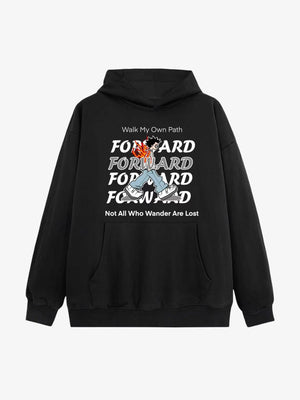 “Walk My Own Path” Graphic Cotton Hoodie 
