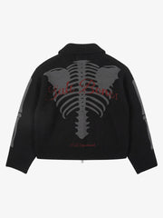 Skeleton Graphic Knit Cardigan