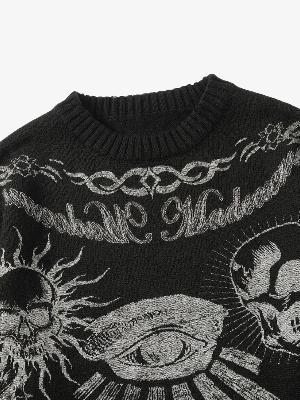 Dark Flame Skull Crewneck Sweater