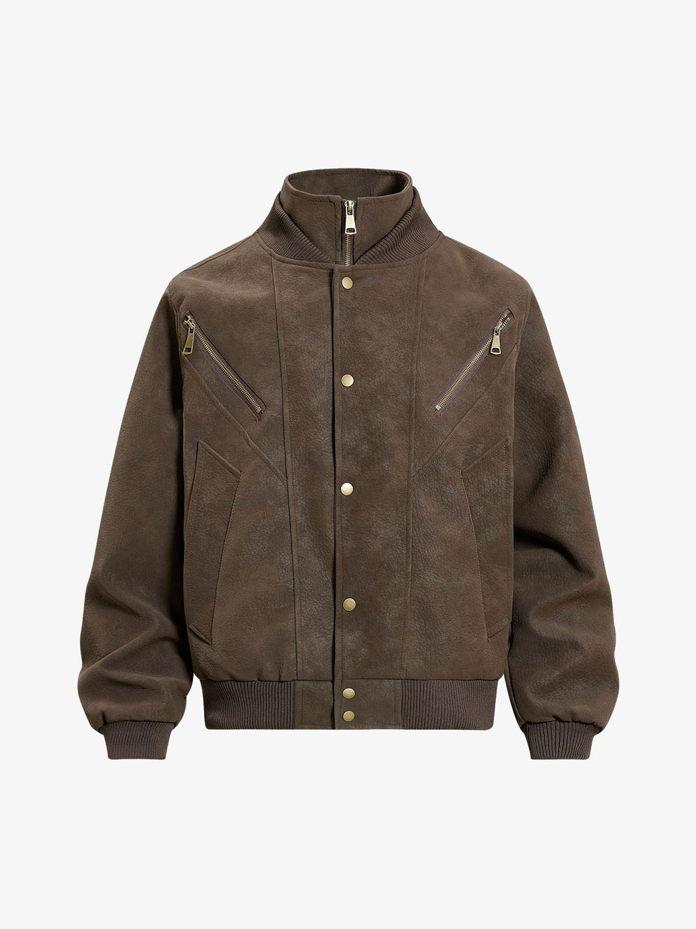 Zipper-Detail Structured Biker Jacket