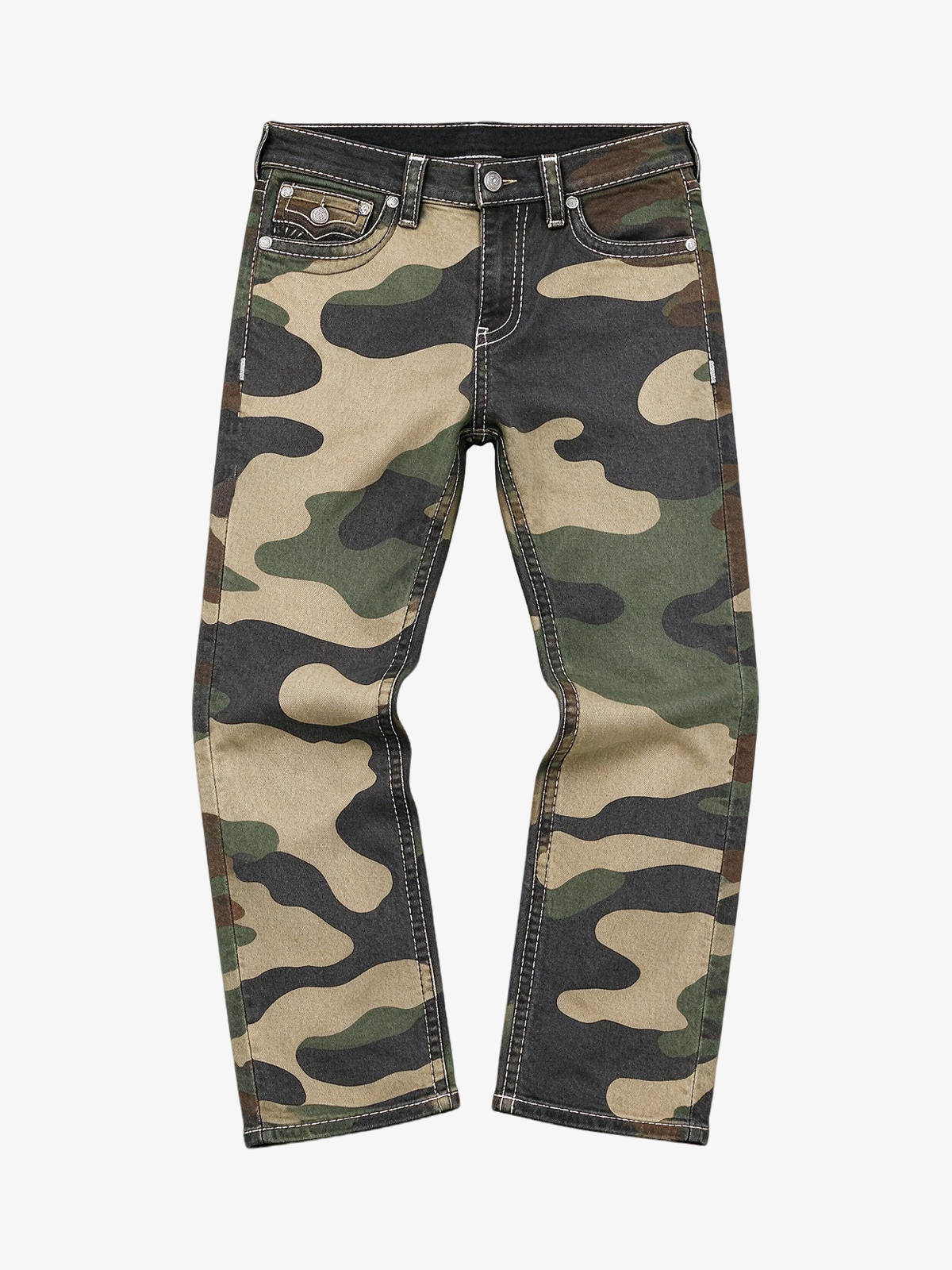 Contrast Stitch Straight Jeans