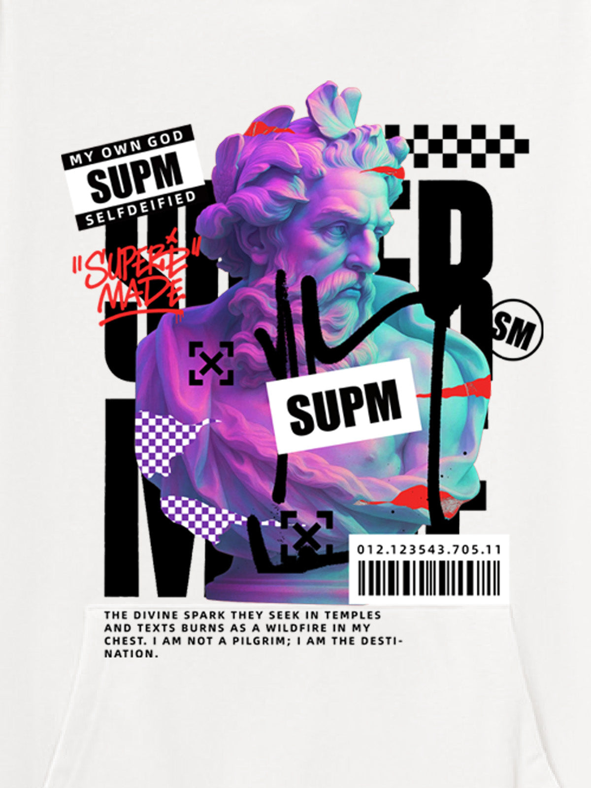 Thesupermade Cyber Classical Greek Statue Hooded Sweatshirt 