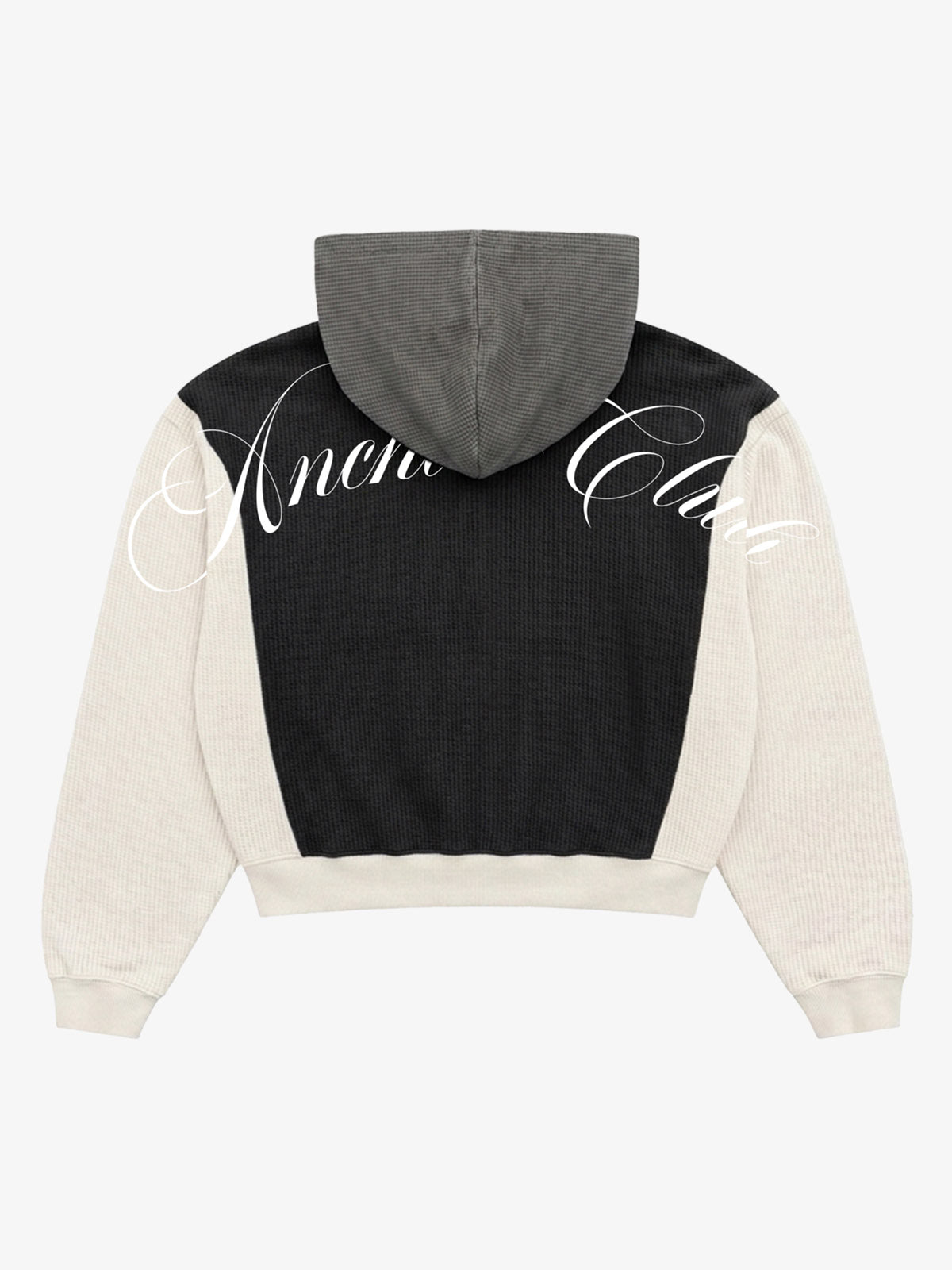 Color Block Patch Graphic Zip Hoodie