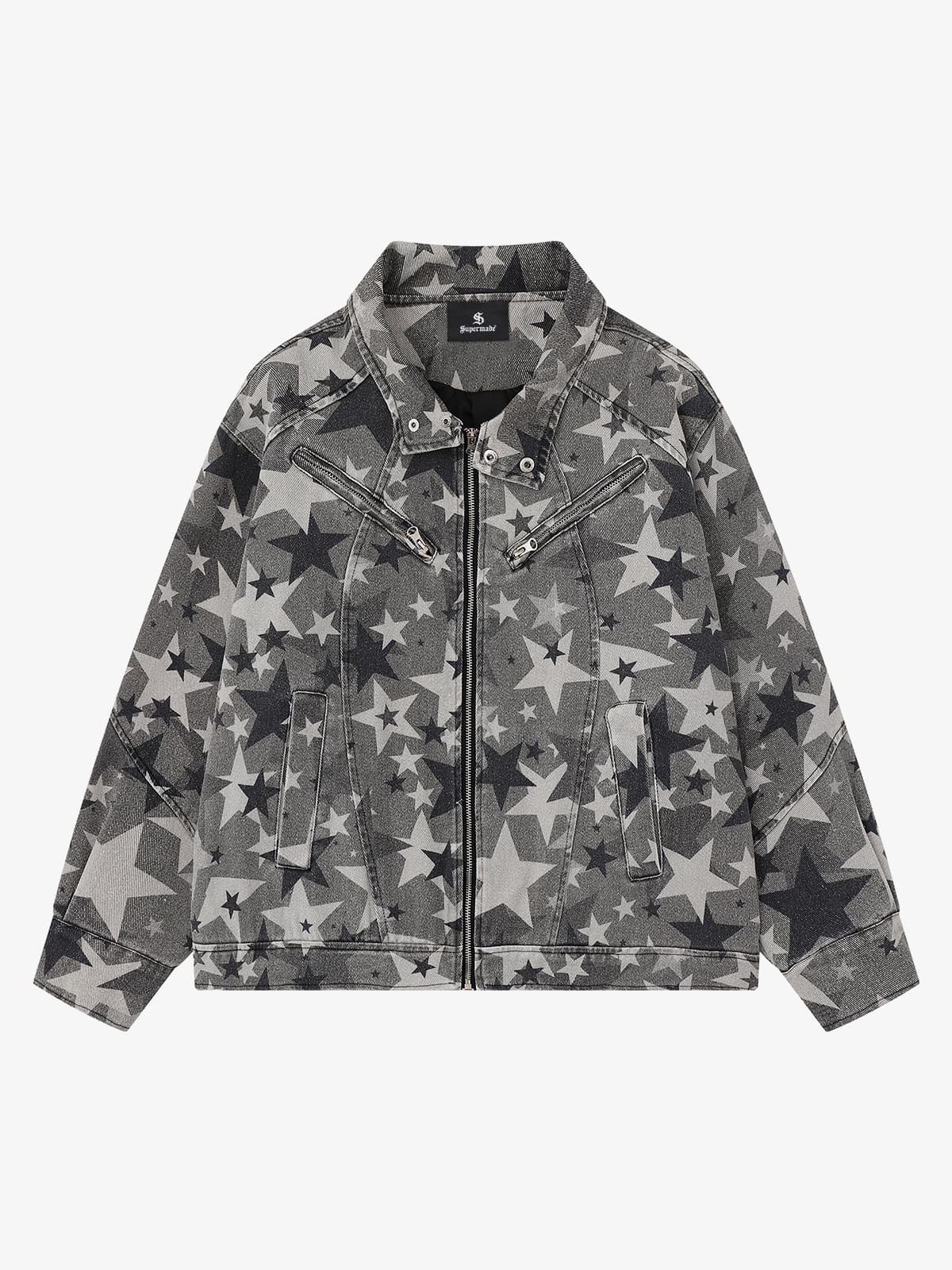 Star-Printed Denim Jacket for Casual and Fashionable Looks 
