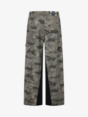 Leopard Camo Patchwork Cargo Pants