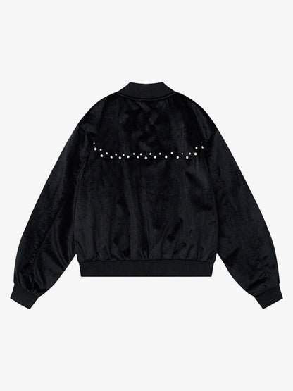 Stylish Embellished Bomber Jacket for Women - Perfect for Fall and Winter Outfits 