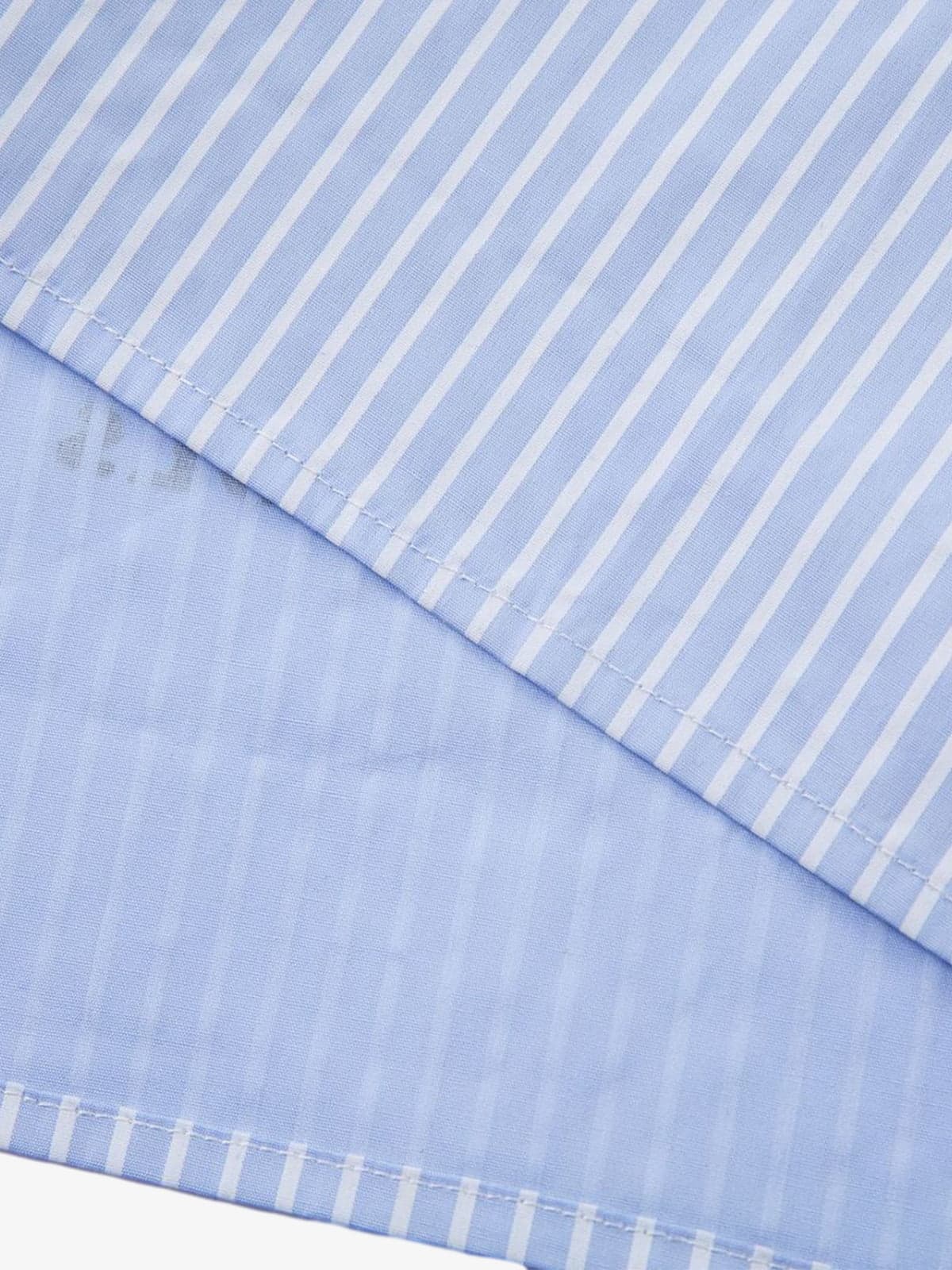 Striped Short-Sleeve Shirt with Graphic Print and Layered Sleeves 