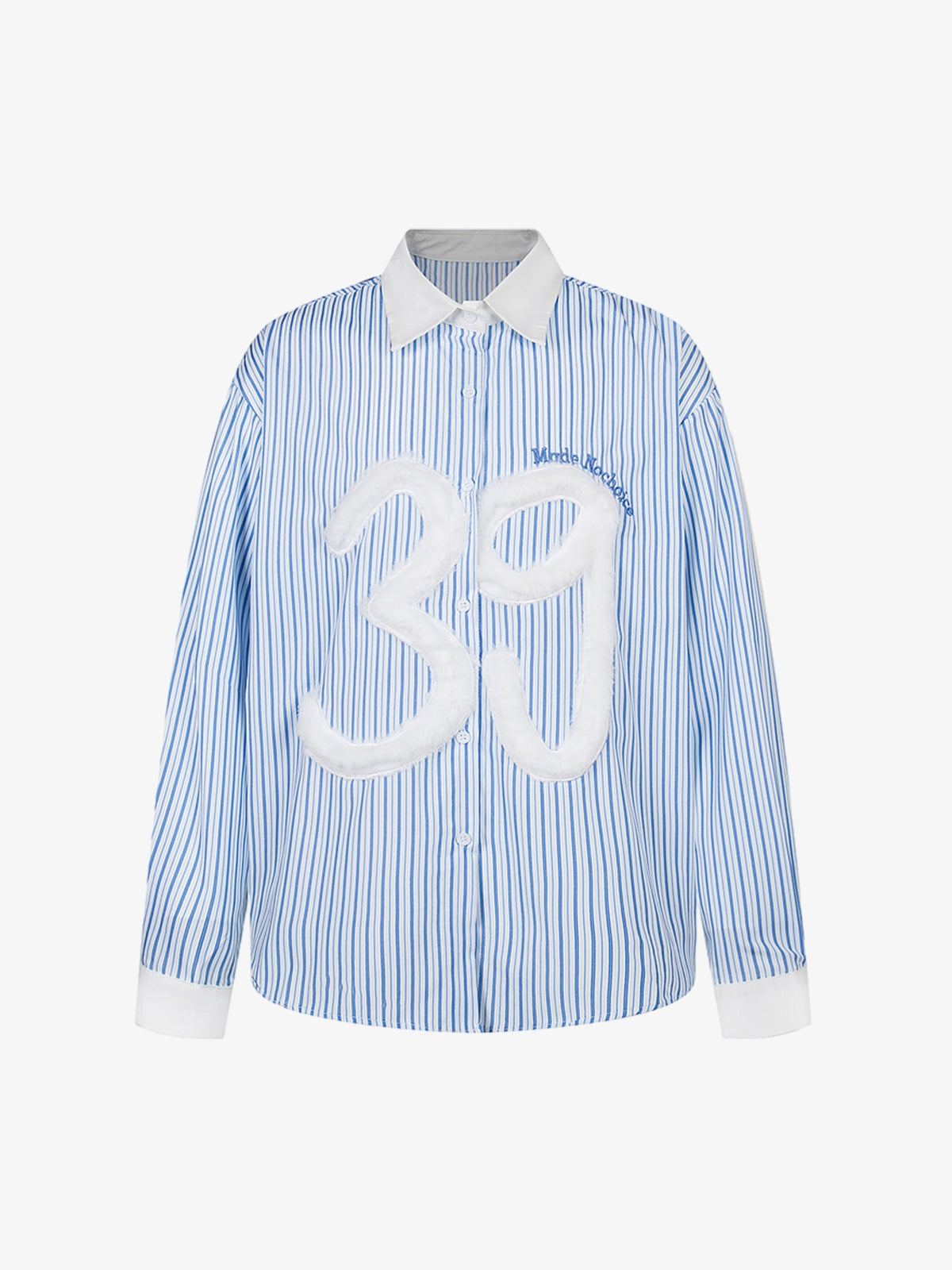 Retro Contrast Flocked Striped Long Sleeve Shirt 