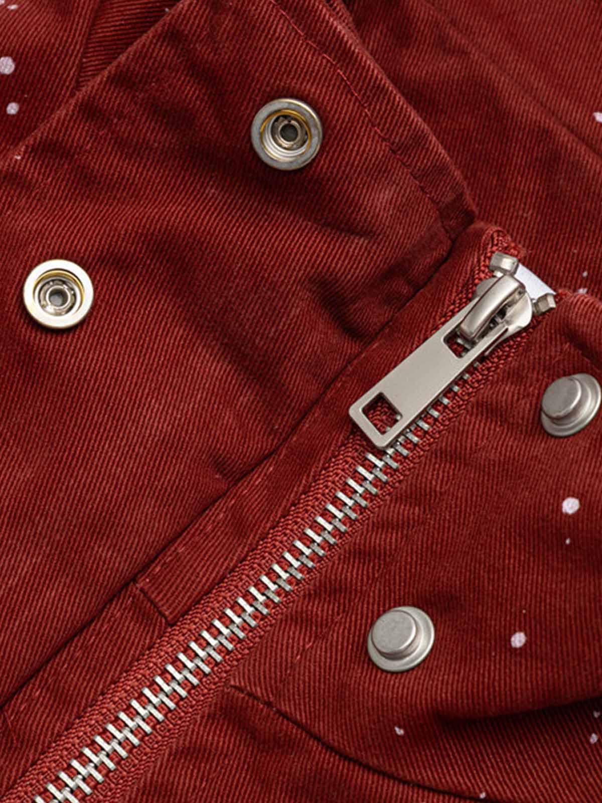 Heavy-duty Spray Paint Splatter Collar Jacket