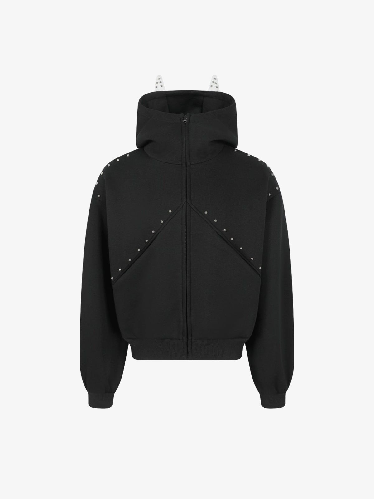 Stylish Studded Hoodie with Unique Cat Ear Design for Women 