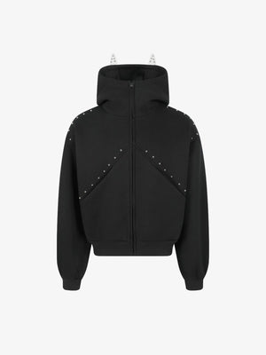 Stylish Studded Hoodie with Unique Cat Ear Design for Women 