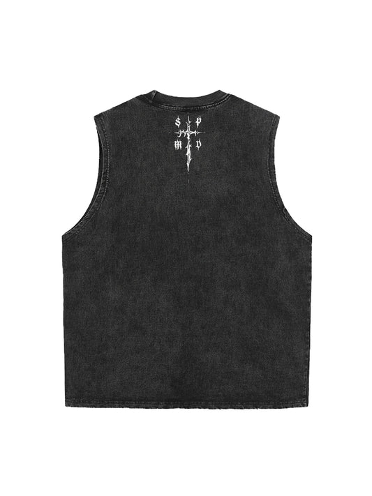Original Edgy Cross Graphic Vest 