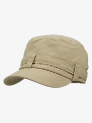 Distressed Stud Detail Cotton Flat Top Cap 