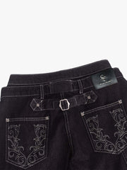 Double Waist Raw Denim Baggy Barrel Jeans