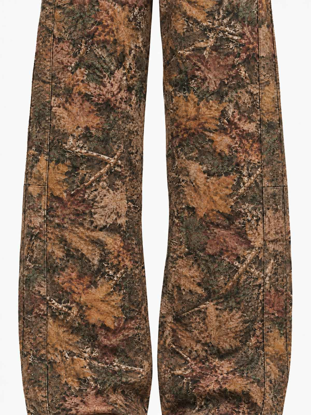Maple Leaf Embroidered 3D Graphic Baggy Pants