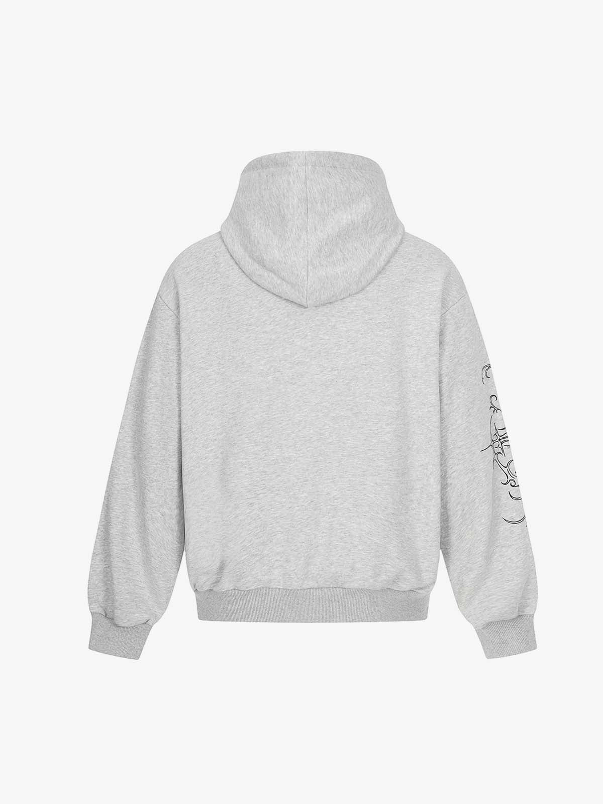 Embroidered Graphic Studded Hoodie and  Wide Leg Sweatpants Set