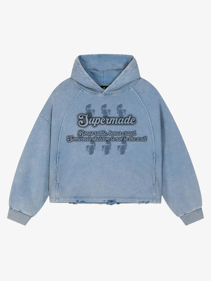 Skull Nursery Rhyme Graphic Washed Sweatshirt