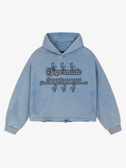 Skull Nursery Rhyme Graphic Washed Sweatshirt