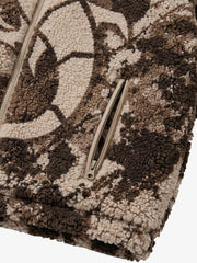 All-Over Print Embroidered Fleece Zip-Up Jacket & Pants Set