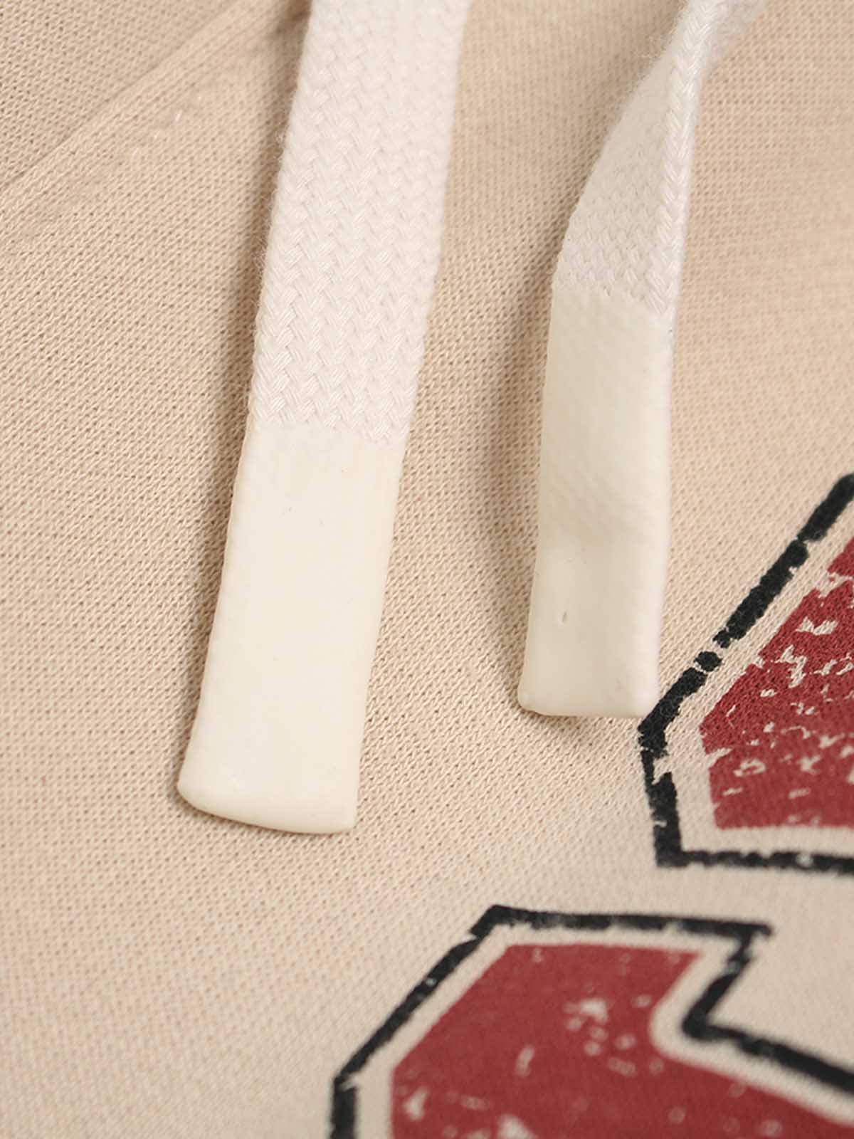 Retro Fleece-Lined Color-Block Letter Print Baggy Pants 