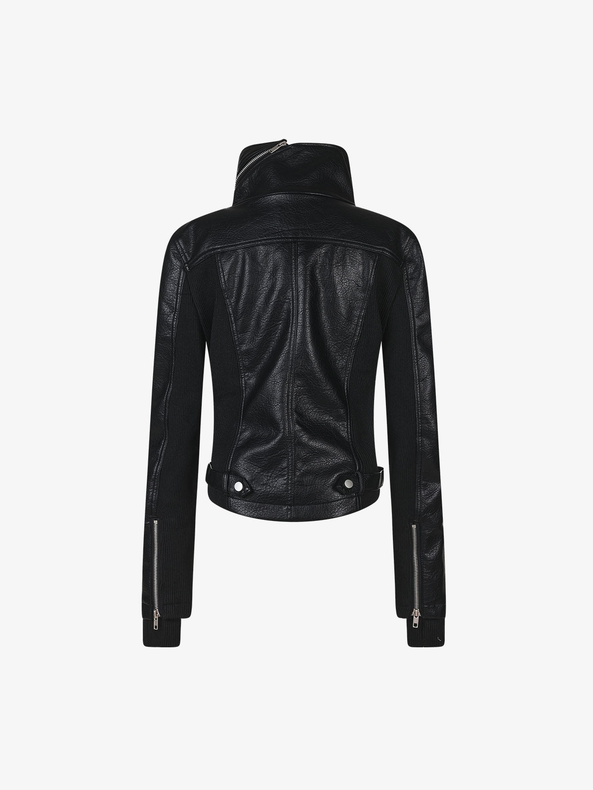 Asymmetrical Zip Faux Leather Slim Fit Jacket