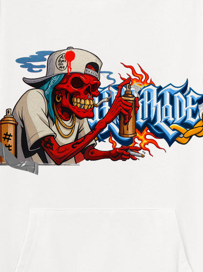 Thesupermade Street Skull Graffiti Artist Hooded Sweatshirt 