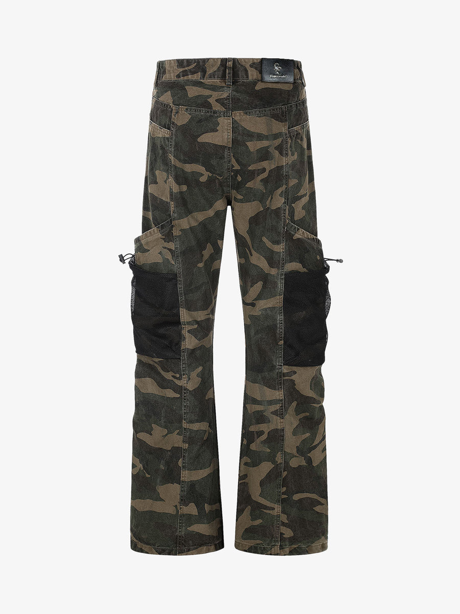 Camo Mesh Pocket Cargo Pants