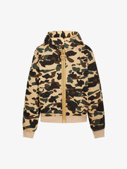 Rhinestone Camo Chunky Zip Boxy Fit Zip-Up Hoodie