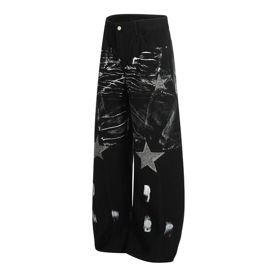 Stylish Star-Embellished Wide-Leg Pants for Trendy Looks 