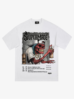 Graphic Tee with Bold Skull Design for Men 