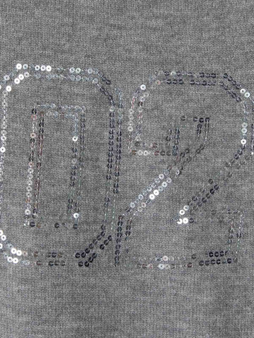Off-Shoulder Sequin Number Graphic Sweater
