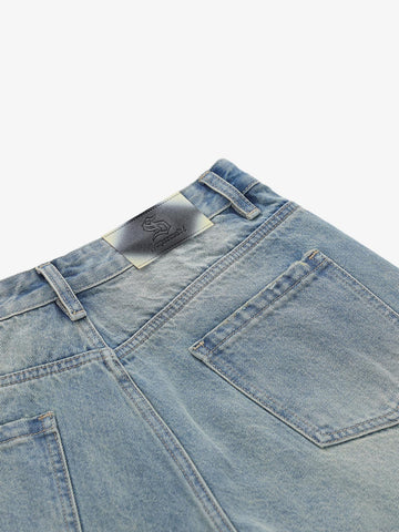 Dollar Appliqué Denim Shorts
