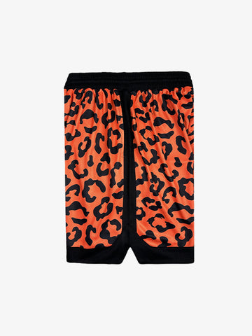 Moisture-Wicking Split Leopard Mixed Sport Shorts 