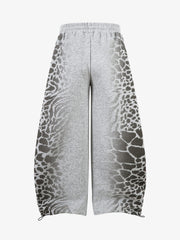 Leopard Curved Seam Wide-Leg Pants