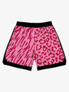 Moisture-Wicking Split Leopard Mixed Sport Shorts 