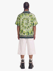Baroque Pattern Statue Camp Collar Boxy Shirt 